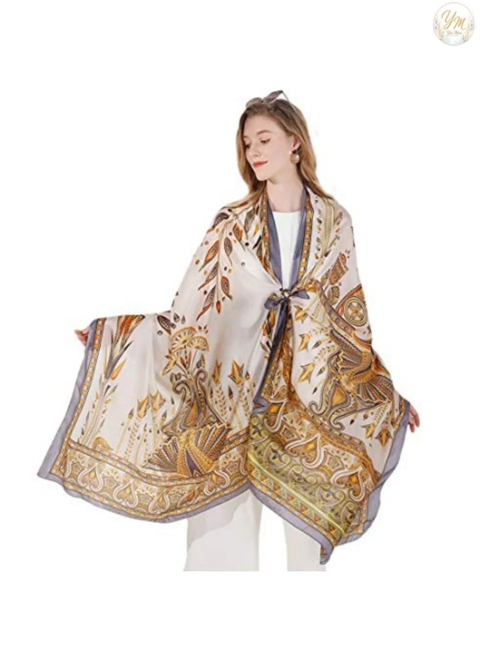 100% Mulberry Silk Extra Large Pashmina Shawl and Wrap for Evening Dresses